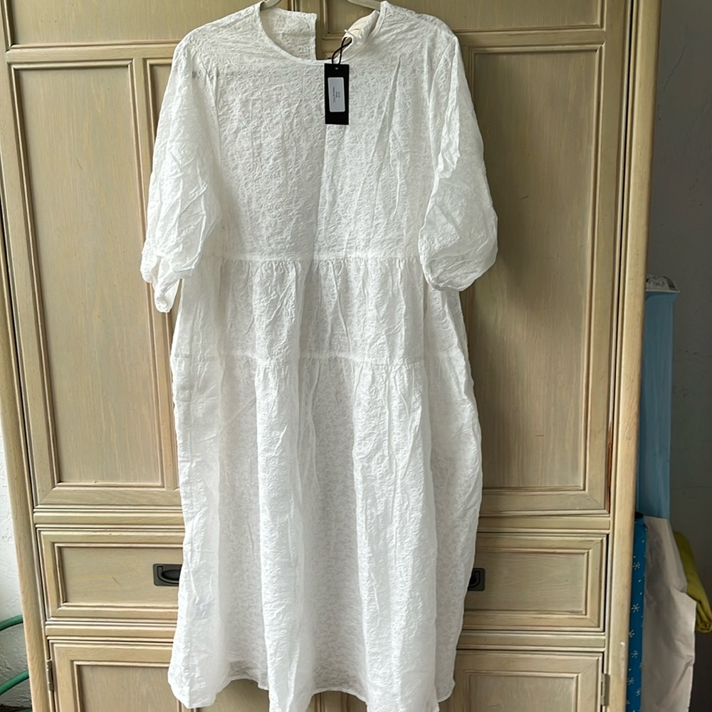 Intentionally NWT white midi lightweight dress
